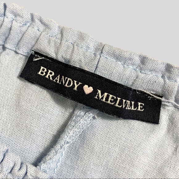 Brandy Melville Off The Shoulder Long Sleeve Top - Light Blue - Picture 3 of 3